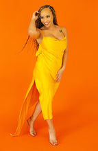 Load image into Gallery viewer, Golden Glow Satin Slip Dress
